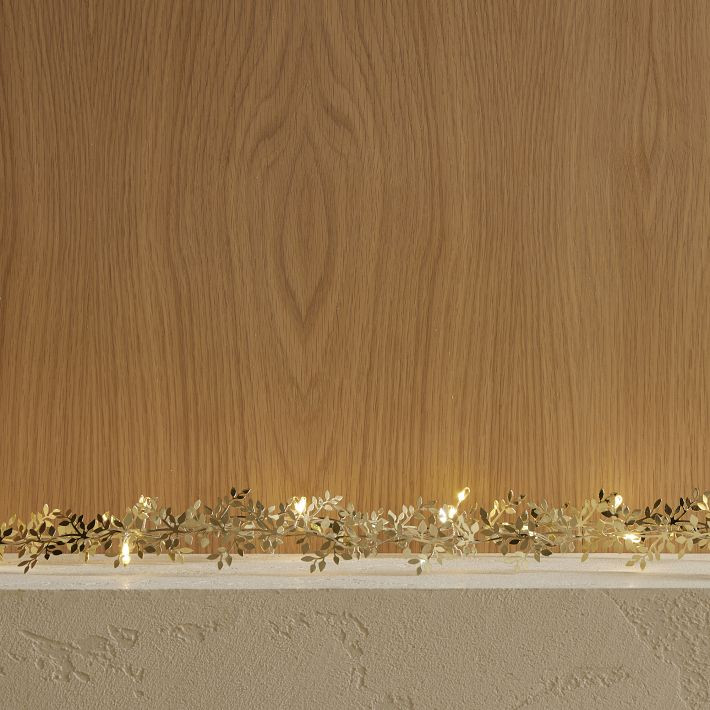 LED Metal Leaf Garland | West Elm (US)