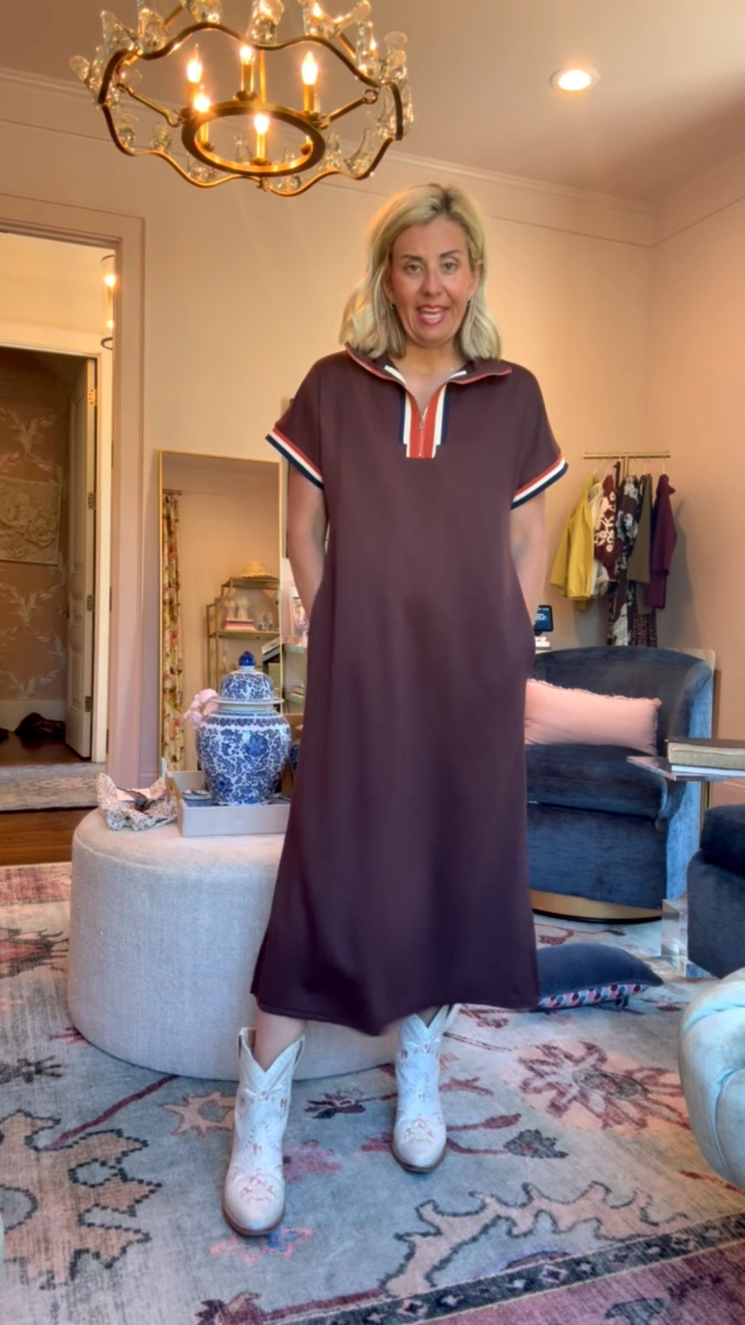 Could this be my Thanksgiving dress? Clover + Bee is winning the dress game. I’m in a small dress and 8 boots tts. 

#LTKdayinmylife #LTKSeasonal #LTKOver40