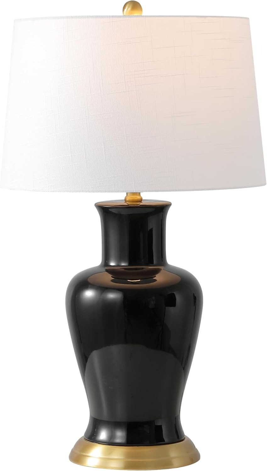 JONATHAN Y Julian Classic Ceramic Urn Metal LED Table Lamp 29", Black | Amazon (US)