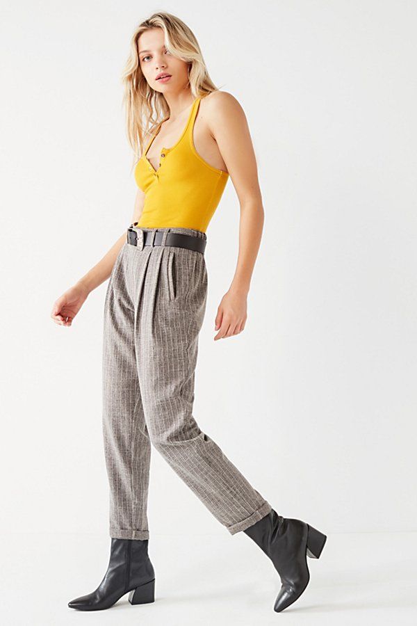 Light Before Dark Pleat Front Pant - Grey S at Urban Outfitters | Urban Outfitters US