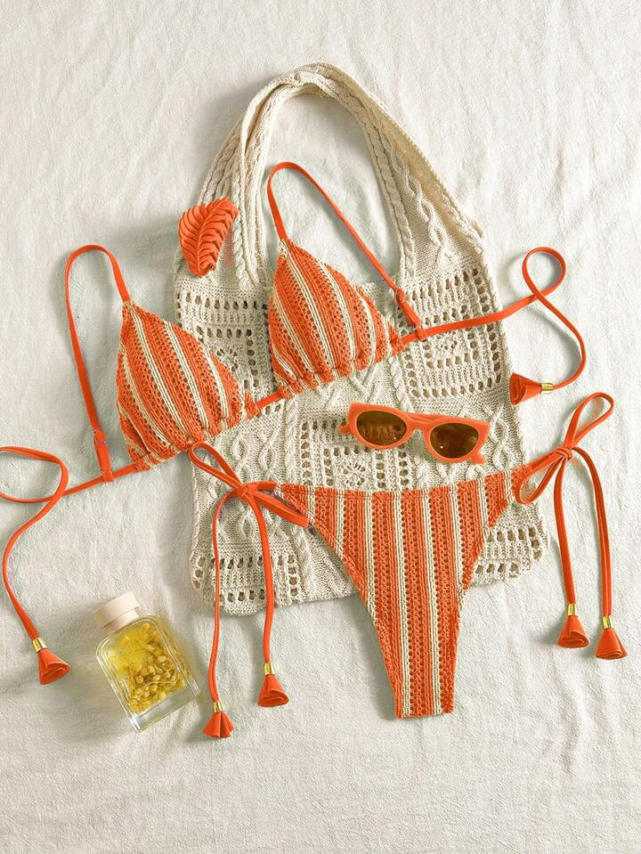 2 Piece Textured Bikini  | SHEIN