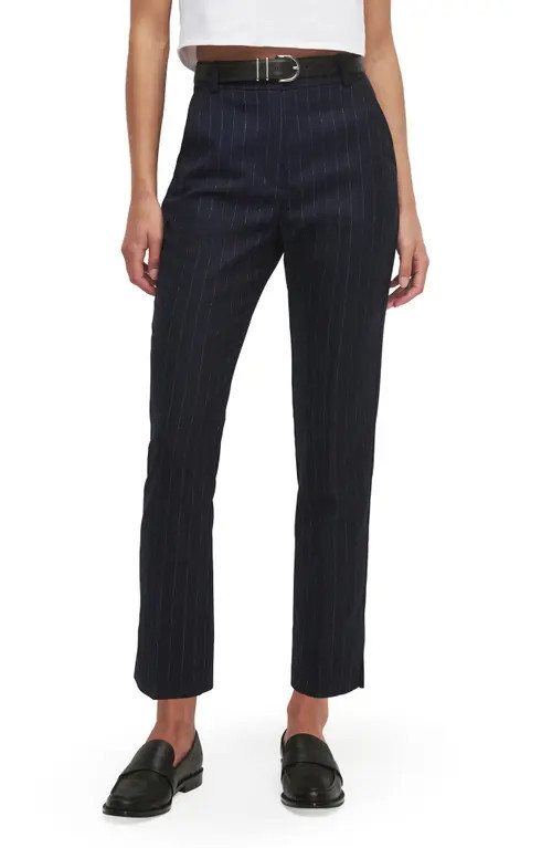 Favorite Daughter The Favorite Pinstripe Cigarette Ankle Pants in Navy Pinstripe at Nordstrom, Size 8 | Nordstrom
