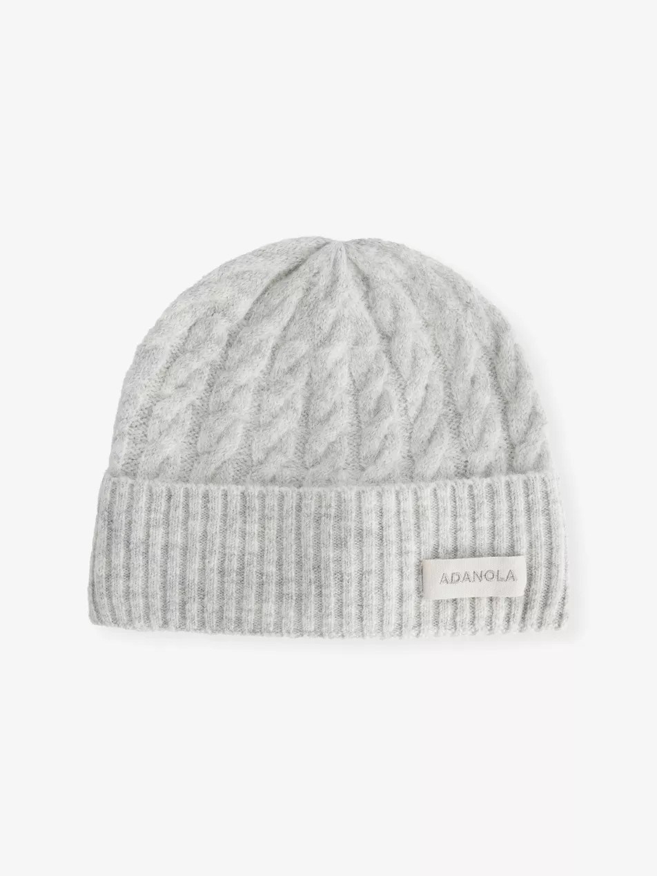 Logo-Patch Cable Knit Beanie | Selfridges