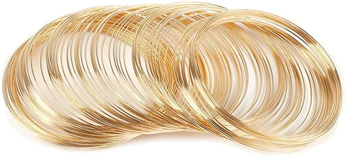 300Pcs Jewelry Beading Wire for Bracelet DIY Jewelry Making,KC Gold Jewelry Craft Wire Memory Wir... | Amazon (US)
