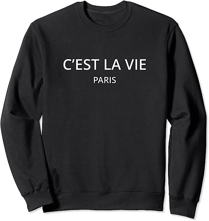 Paris Tees C'est la vie Paris Sweatshirt ,Blue ,Small | Amazon (US)