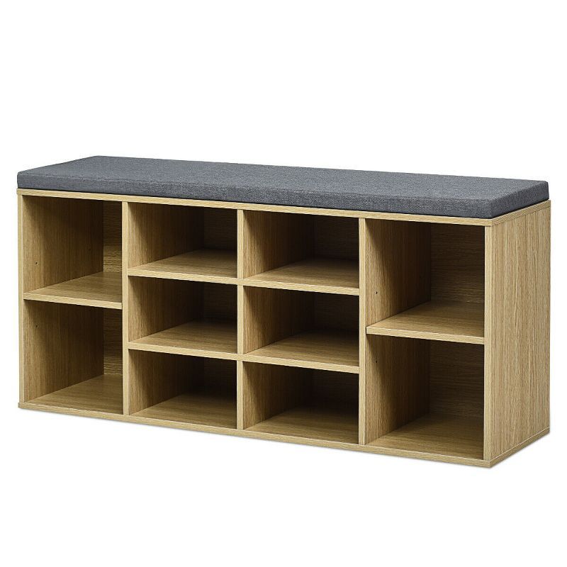 Costway Entryway Padded Shoe Storage Bench 10-Cube Organizer Bench Adjustable | Target