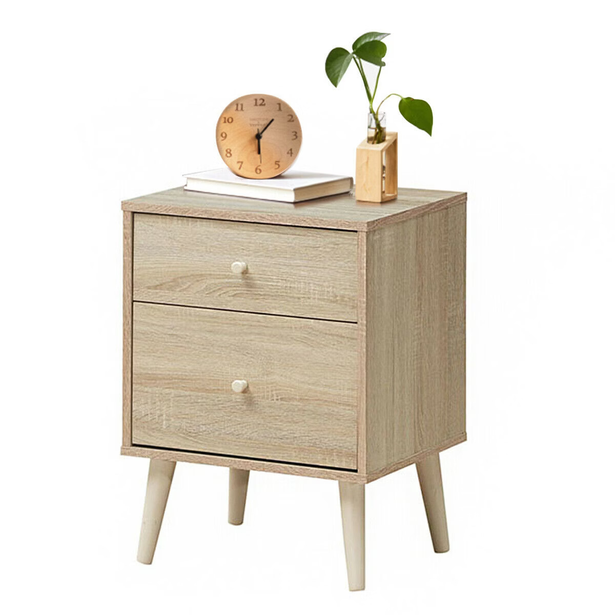 Costway Nightstand 2-Drawer Beside End Side Table w/Rubber Legs | Target