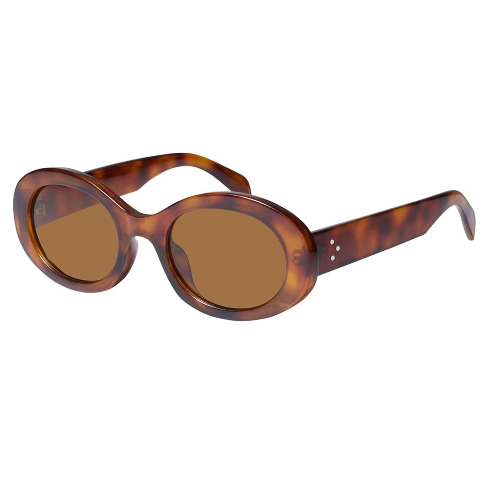 mosanana Oval Retro Trendy Sunglasses for Women 90s Style MS52371 | Amazon (US)