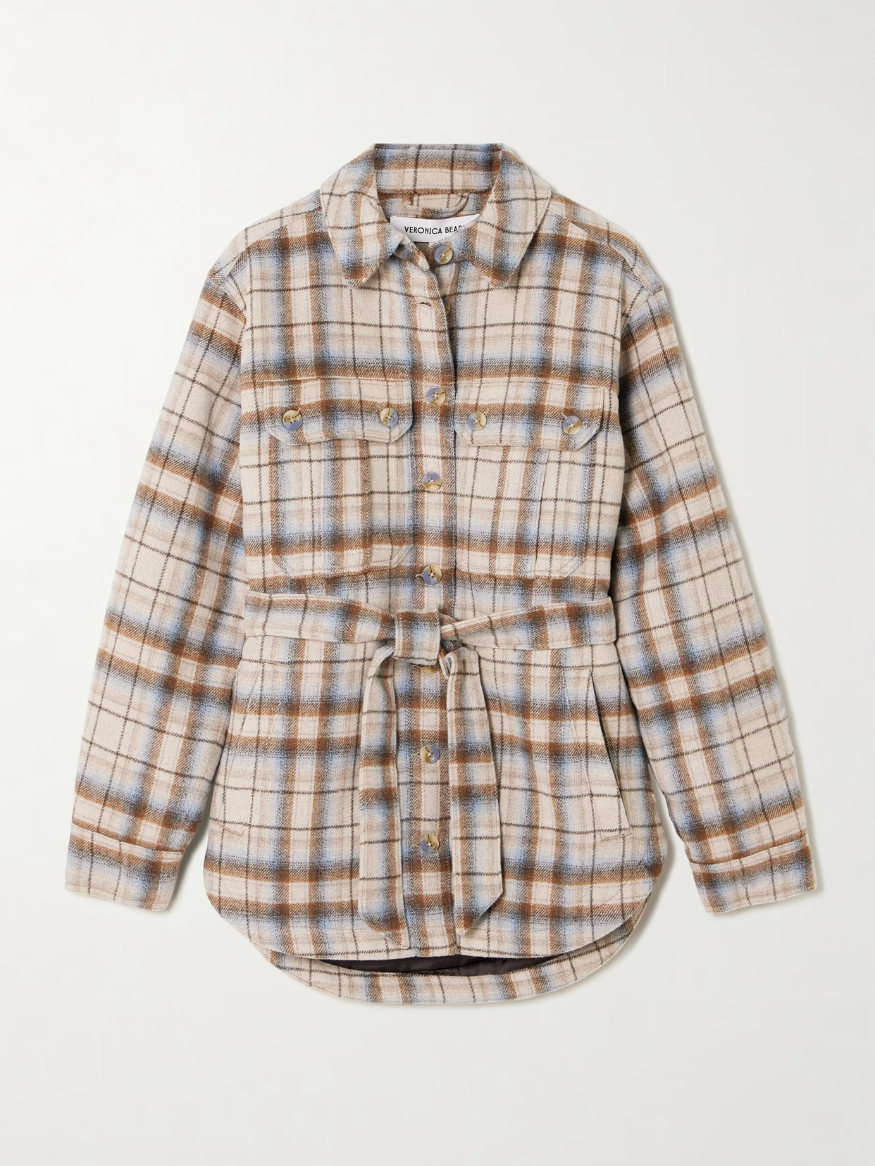 Veronica Beard - Mikaela Belted Checked Flannel Jacket - Multi | NET-A-PORTER (US)