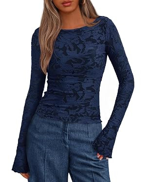 BTFBM Casual Long Sleeve Shirts Fall 2026 Going Out Tops for Women Trendy | Boho Tops For Women,T... | Amazon (US)