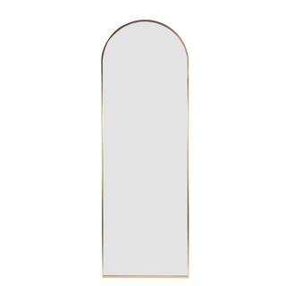 TA 63 in. H x 20 in. W Gold Modern Style Metal Frame Arched Floor Mirror | The Home Depot