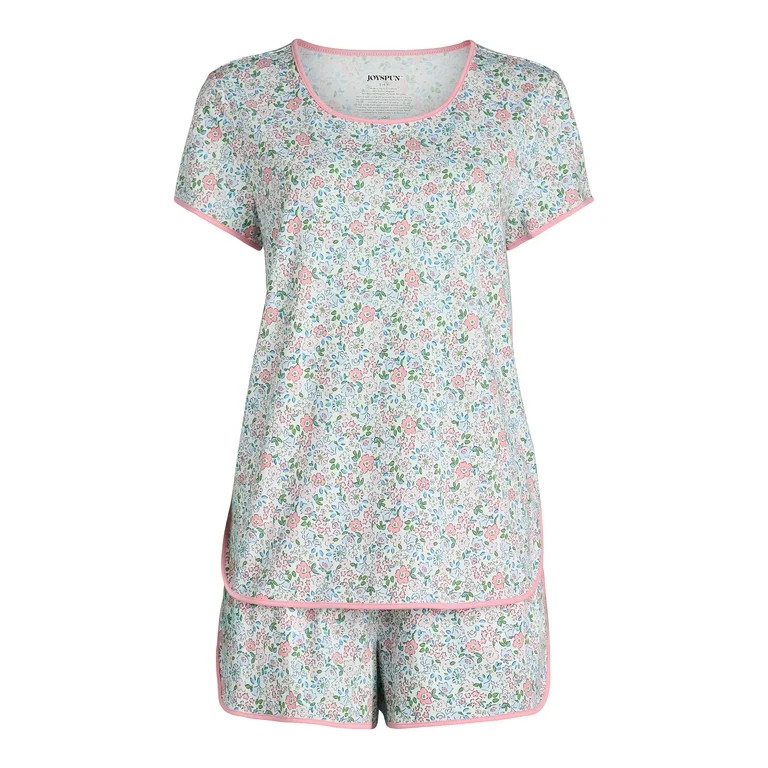 Joyspun Conjunto de Camiseta y Pantalones Cortos Ligeros para Dormir para Mujer y Mujer, 2 Piezas... | Walmart (US)