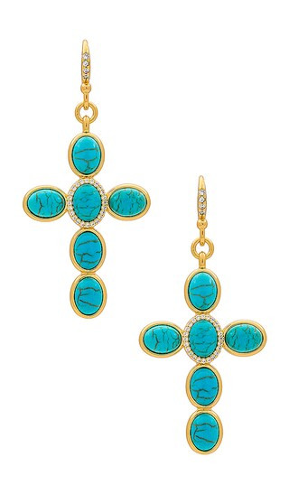 The Cross Earrings in Gold | Revolve Clothing (Global)