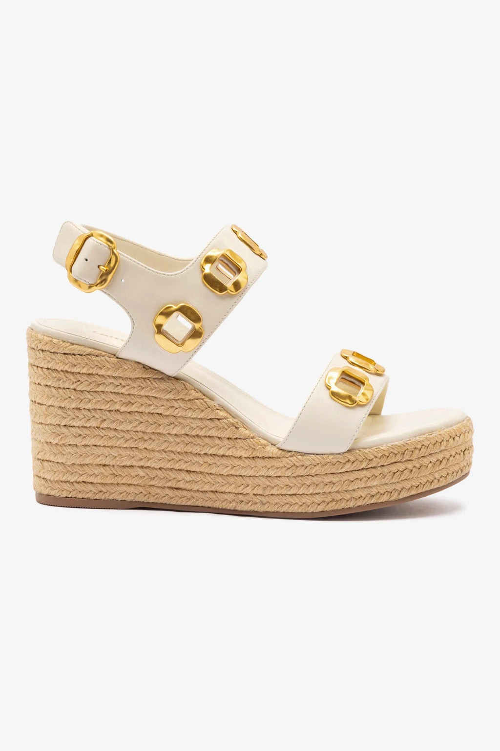 Milan Espadrille In Ivory Leather | Larroude