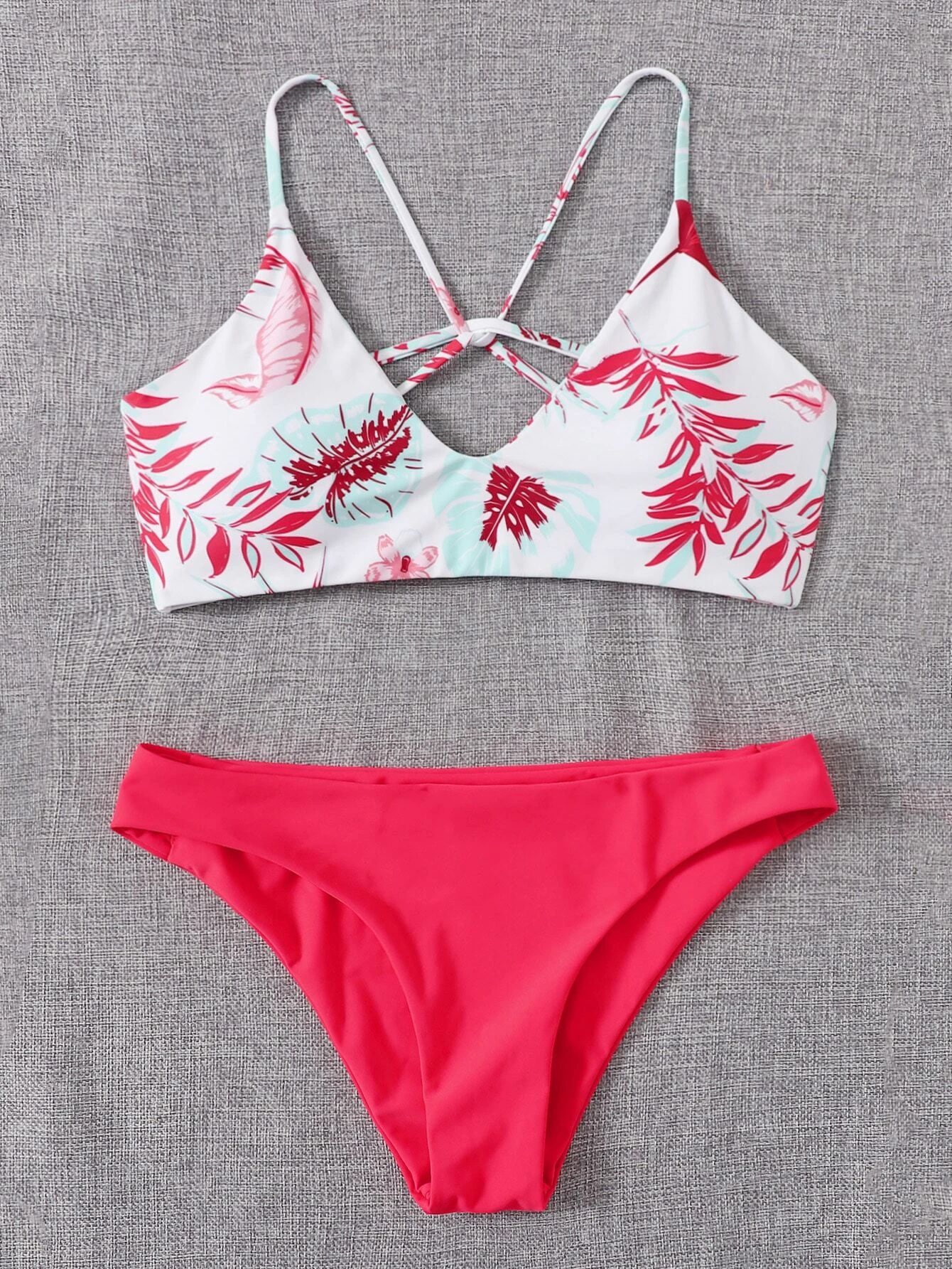 Tropical Cheeky Bikini Swimsuit | SHEIN