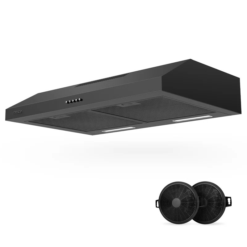 30" 600 CFM Convertible Under Cabinet Range Hood Push Button Control 3 Speed with LED Lights Char... | Wayfair North America