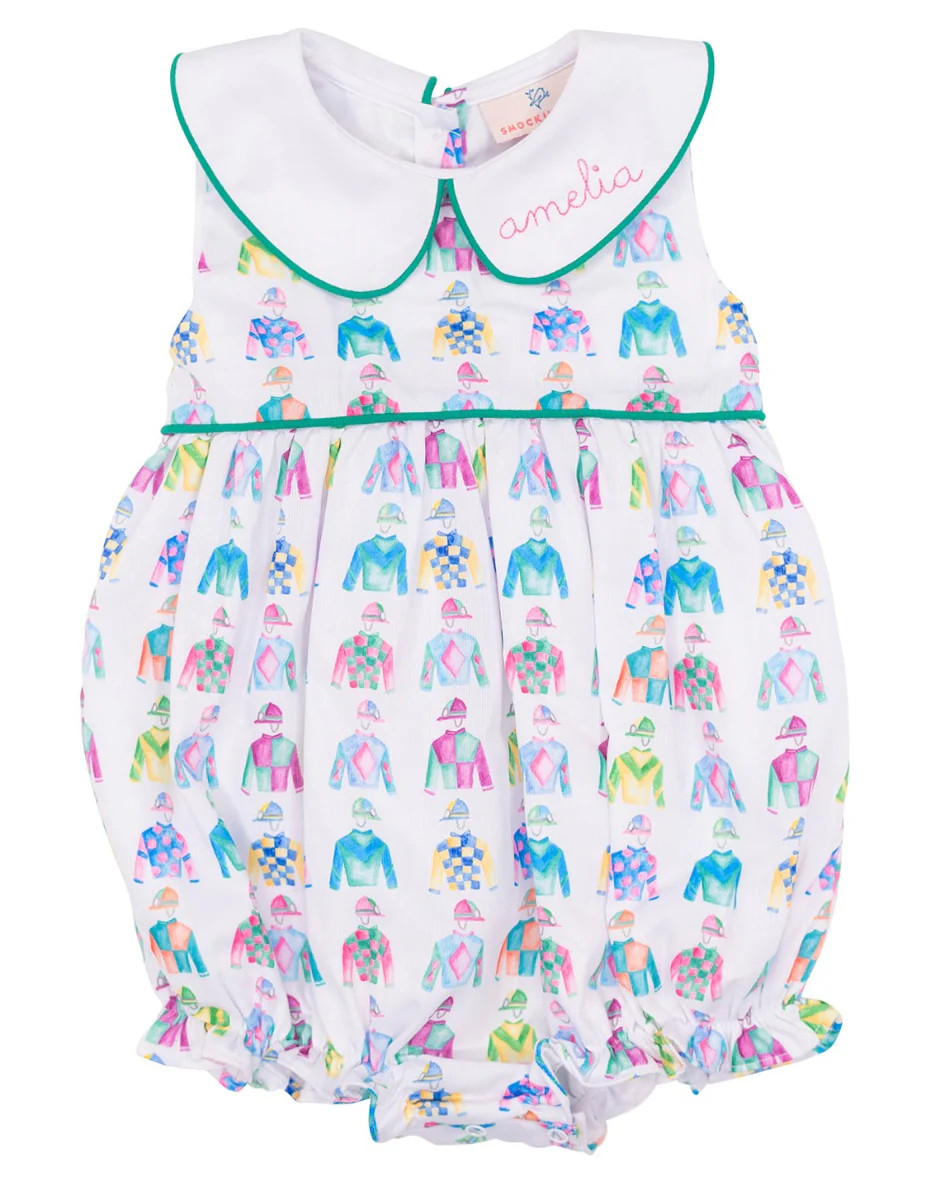 Jockey Silks Triple Crown Girl Bubble | Smockingbird Kids