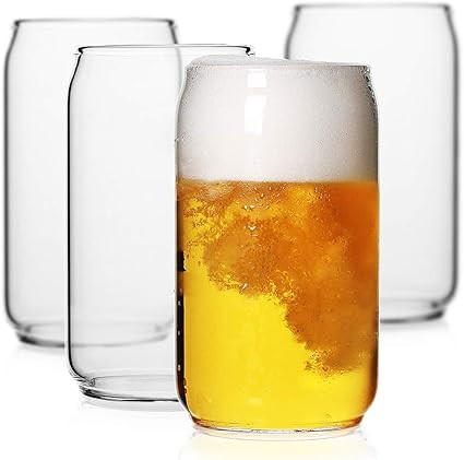 LUXU Beer Glass, 20 oz Can Shaped Beer Glasses Set of 4 -Craft Drinking Glasses,Large Beer Glasse... | Amazon (CA)