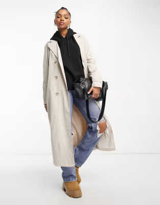 JDY oversized trench coat in stone | ASOS | ASOS (Global)