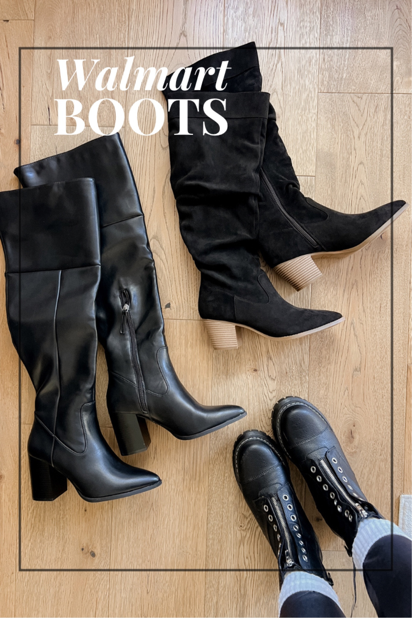 Walmart boots I’m loving!
I get my true size, if half sizes aren’t available, size up. 

#walmartpartner #walmartfashion @walmartfashion

#LTKshoecrush #LTKstyletip #LTKfindsunder50