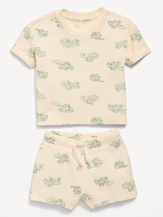 Printed Waffle-Knit Top and Shorts Set for Baby | Old Navy | Old Navy (US)