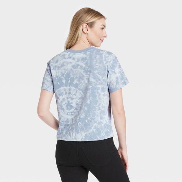 Women's Disney Walking Mickey Tie-Dye Short Sleeve Graphic T-Shirt - Gray | Target