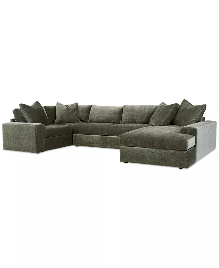 Michola 3-Pc. Fabric Sectional with Chaise, Created for Macy's | Macys (US)