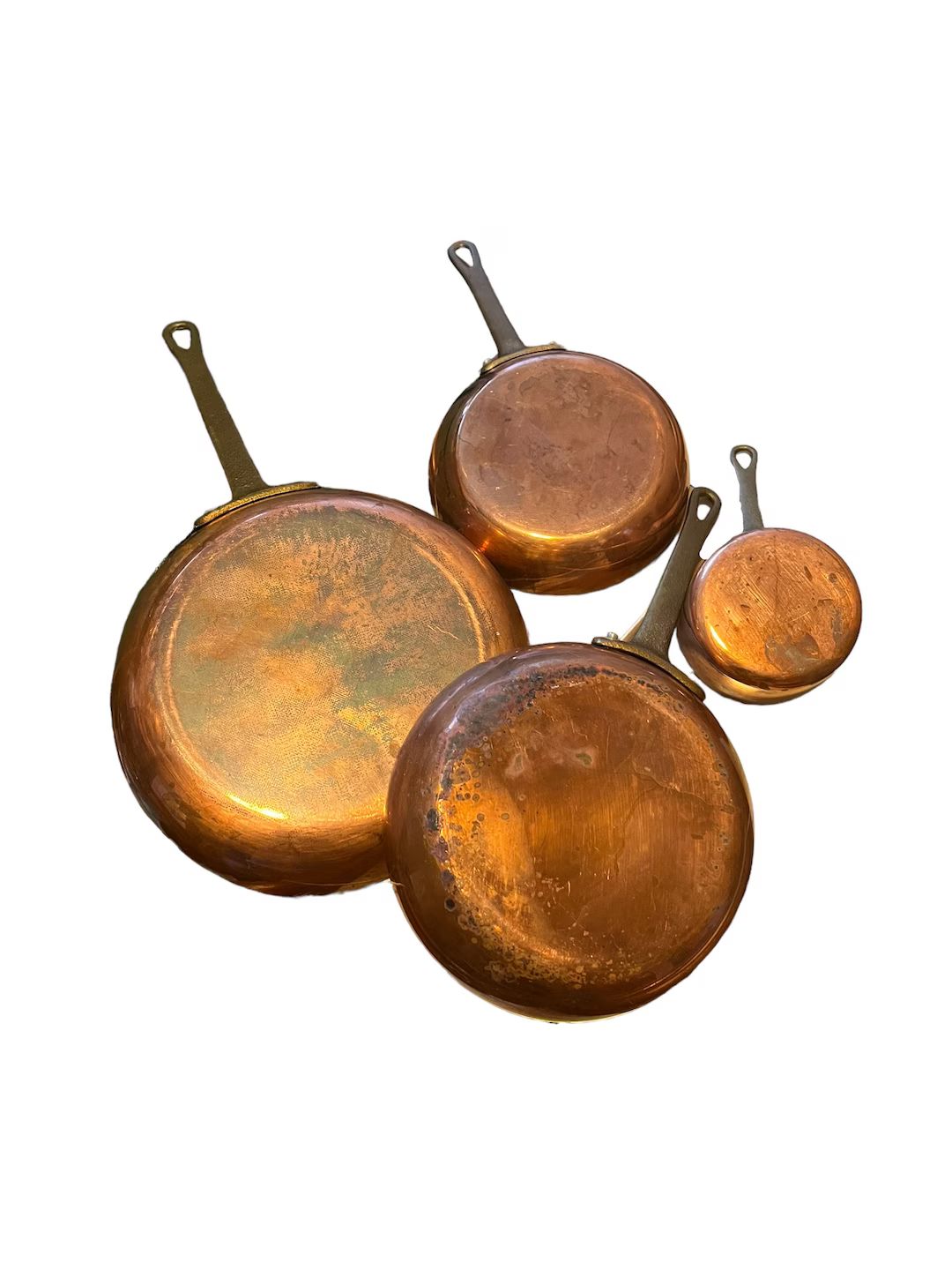 Vintage Brass Copper Pot and Pan Set Frying Pan Saucepan | Etsy (US)