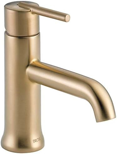 Delta Faucet Trinsic Single Hole Bathroom Faucet, Gold Bathroom Faucet, Single Handle Bathroom Fa... | Amazon (US)