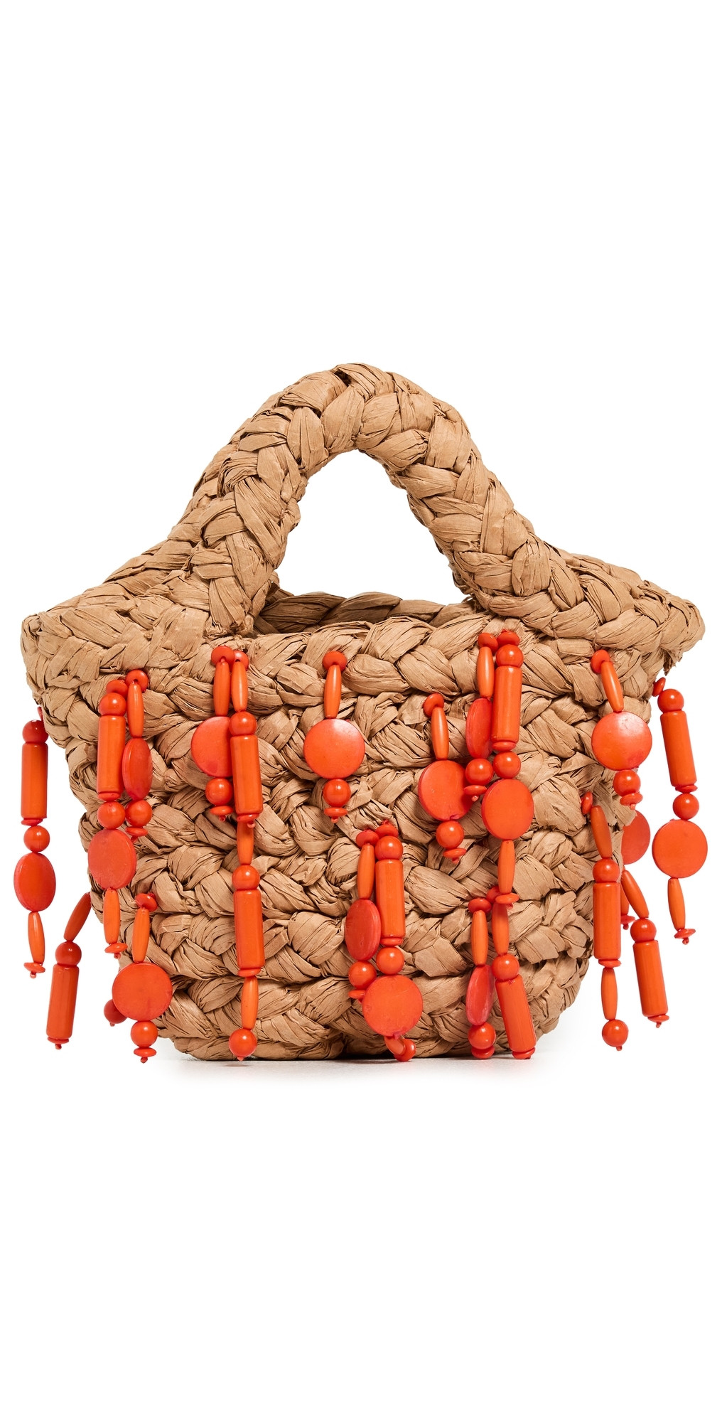 SIMONMILLER Mini Beaded Mercado Tote Natural/Orange One Size | Shopbop