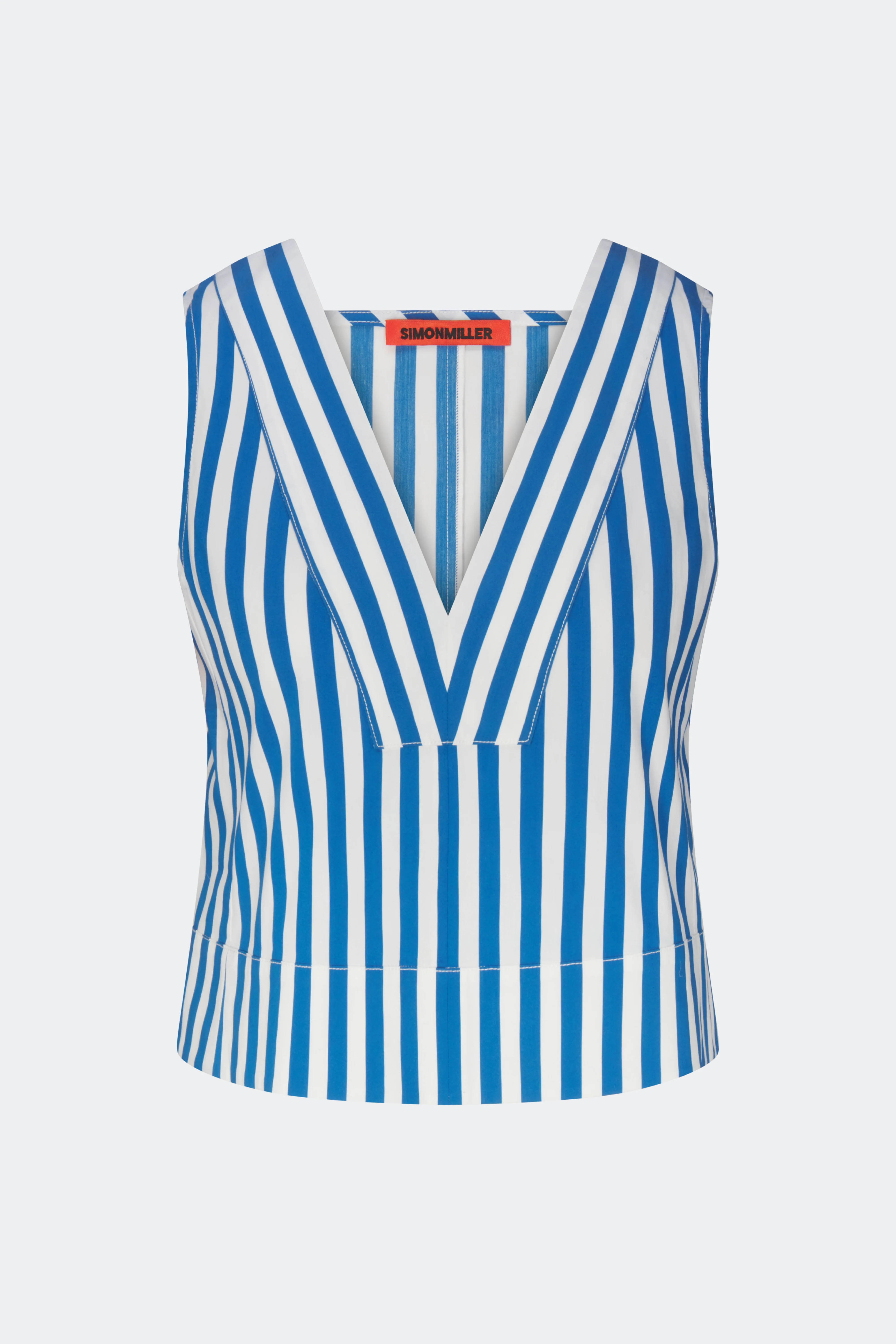 Arro Sleeveless Poplin Top in Blue Stripe | Simon Miller