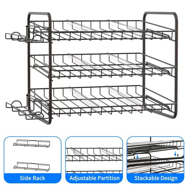 Fuleadture 3 Tier Can Organizer Stackable Freestanding Pantry Organizer  Holds up to 42 Cans for ... | Walmart (US)
