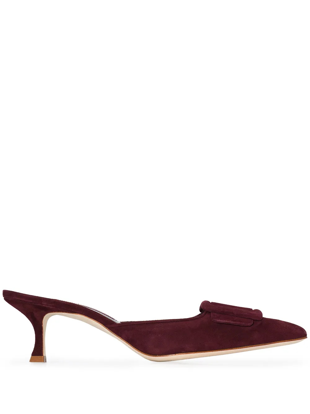 Manolo Blahnik Maysale 50mm Suede Pumps | Red | FARFETCH FR | Farfetch Global