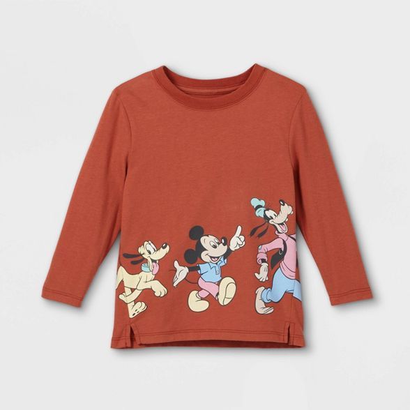 Toddler Boys' Mickey Mouse French Terry Pullover - Brown | Target