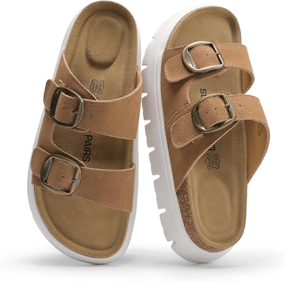 DREAM PAIRS Women's Platform Sandals Wedge Chunky Heel Slip-on Comfort Slides with Arch Support C... | Amazon (US)