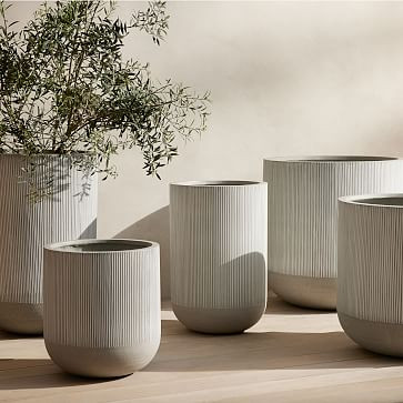 Textured Radius Ficonstone Indoor/Outdoor Planters | West Elm (US)
