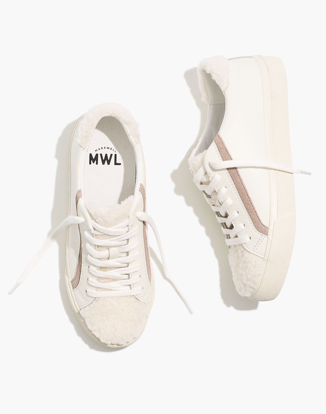 Sidewalk Low-Top Sneakers in Leather: Sherpa Edition | Madewell