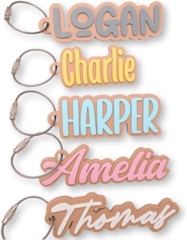 Personalized Backpack Name Tags, Kids Custom Backpack Keychains, Name Tags, Diaper Bag Tags, Lunc... | Amazon (US)