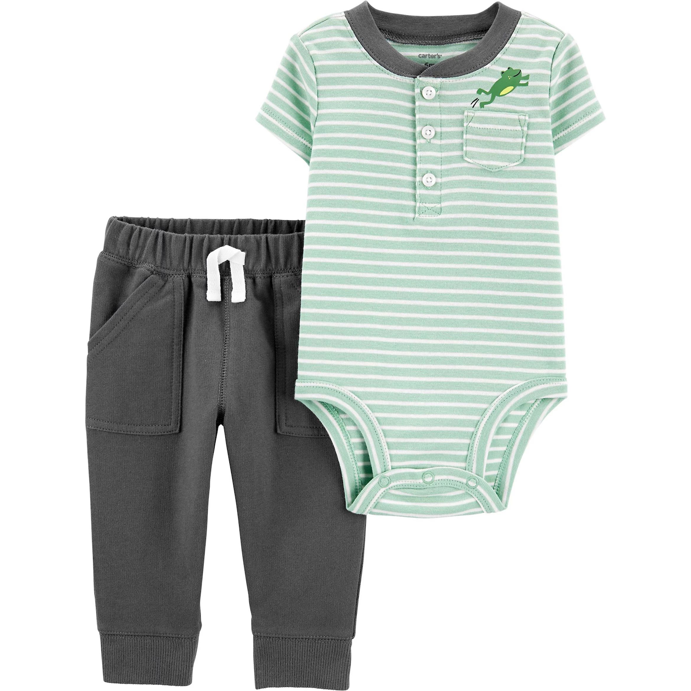 Baby Boy Carter's 2-Piece Frog Pocket Bodysuit & Pants Set | Kohl's