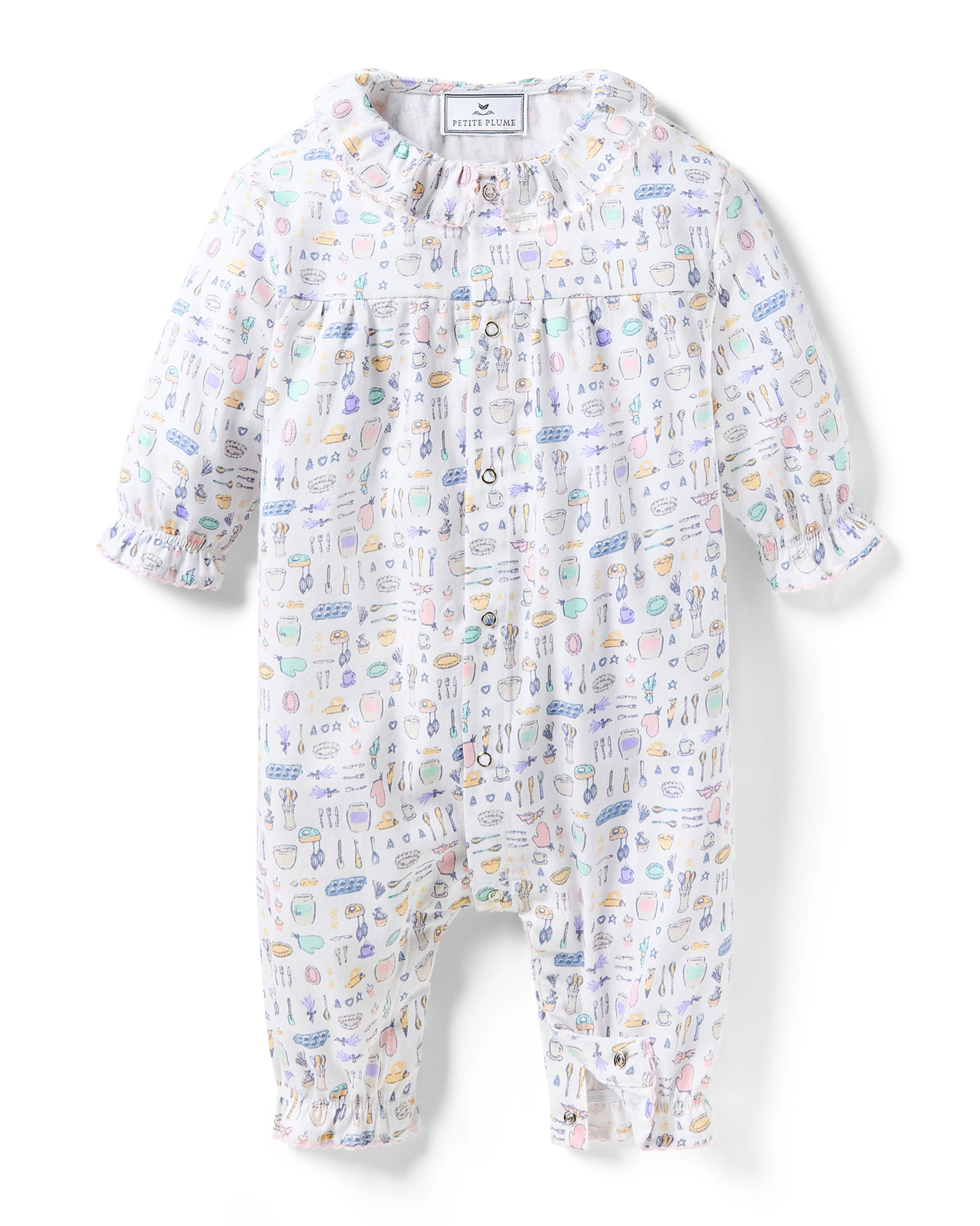 Baby's Twill Madeline Romper in Baking Spirits Bright | Petite Plume