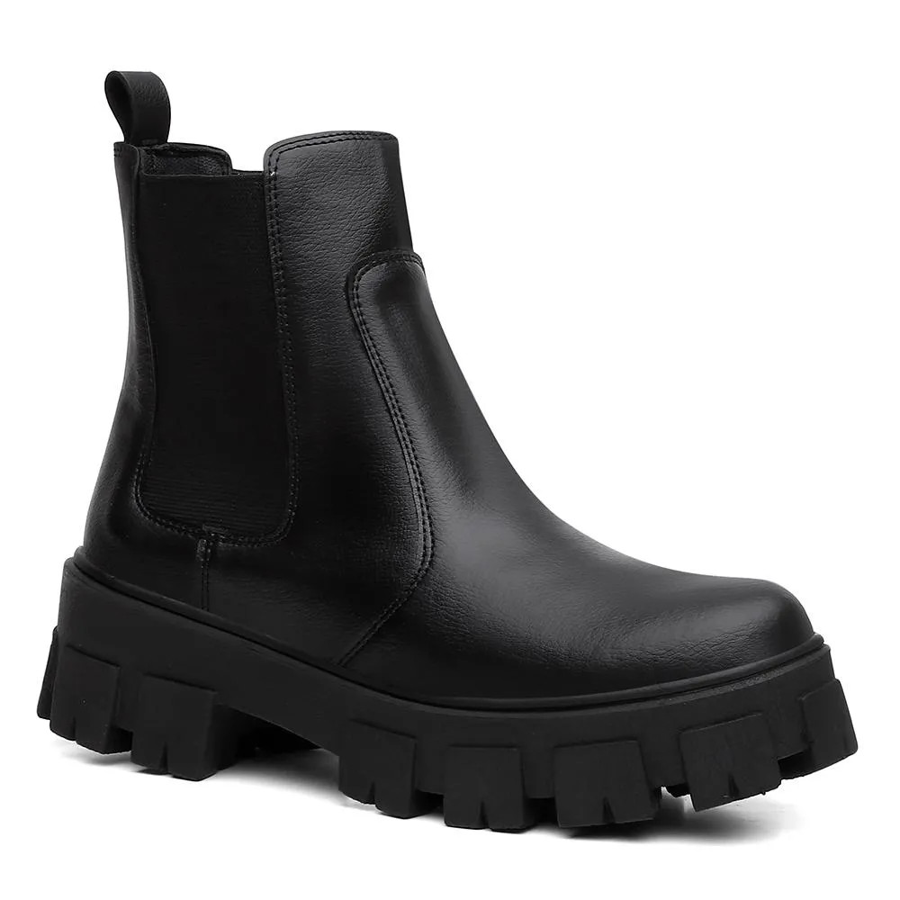 Bota Coturno Feminino Tratorada Chelsea Macia Confortável Preto Valentina Kister | C&A (BR)