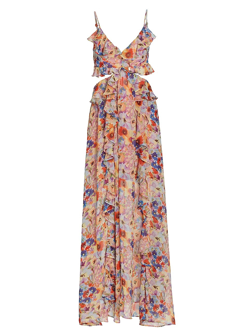Women's Palace Cut-Out Maxi Dress - Purple Multi Floral - Size Medium | Saks Fifth Avenue