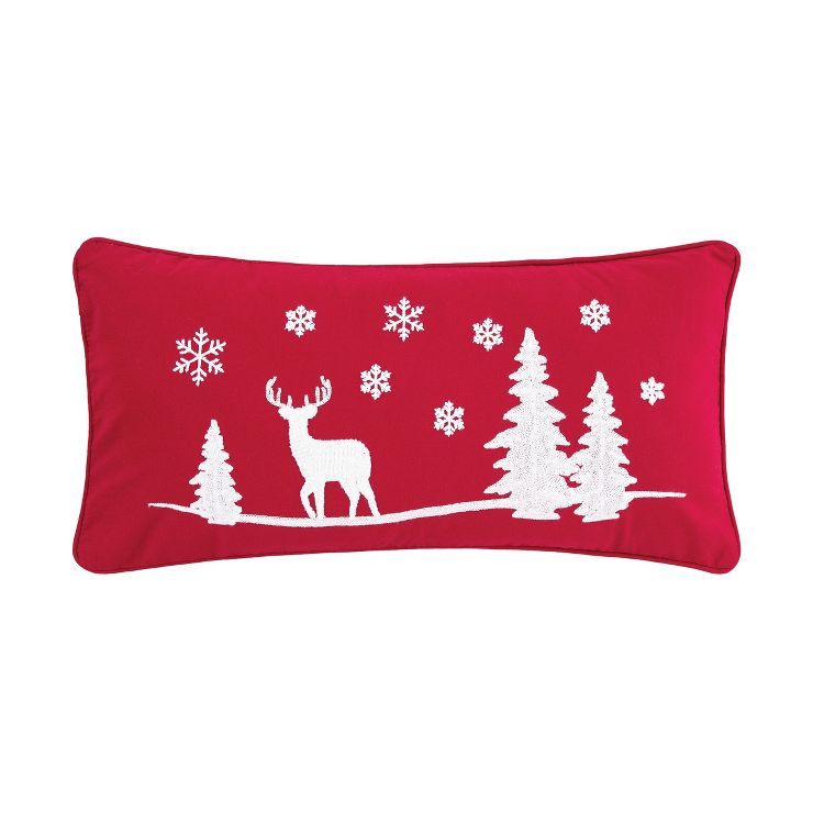 C&F Home 12" x 24" Sleigh Ride Chain Stitch Christmas Holiday Throw Pillow 2 | Target