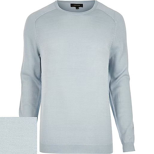 Light blue crew neck jumper | River Island (UK & IE)