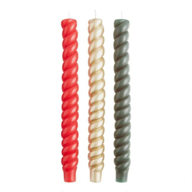 Holiday Rope Taper Candle 2 Pack | World Market