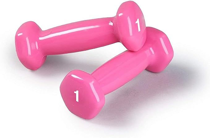 Dumbbells Hand Weights Set of 2 - Vinyl Coated Exercise & Fitness Dumbbell for Home Gym Equipment... | Amazon (US)