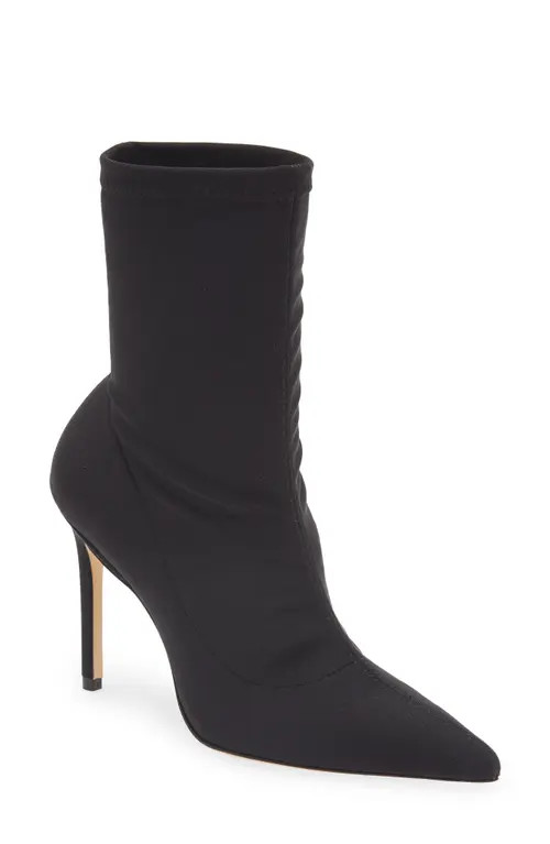 Stuart Weitzman 100 Pointed Toe Stretch Bootie in Black at Nordstrom, Size 9 | Nordstrom