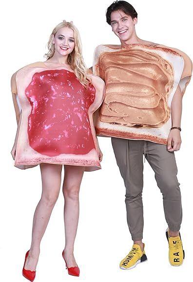 EraSpooky Couples Peanut Butter and Jelly Costume Halloween Party Funny Food Fancy Dress | Amazon (US)