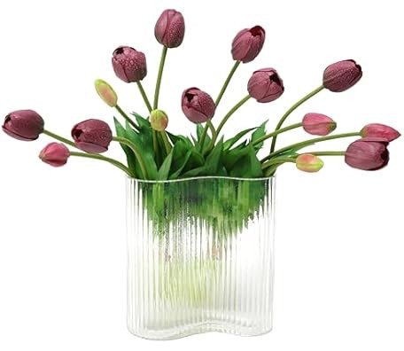 15pcs Artificial Tulips Flowers, Real Touch Latex Bouquet, Fake Tulips for Office Wedding Party H... | Amazon (US)