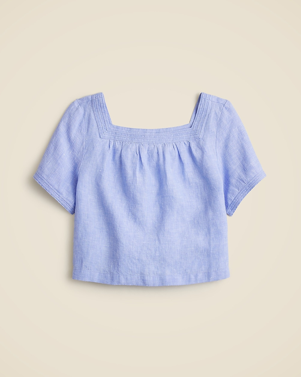 Sailor squareneck top in linen | J. Crew US